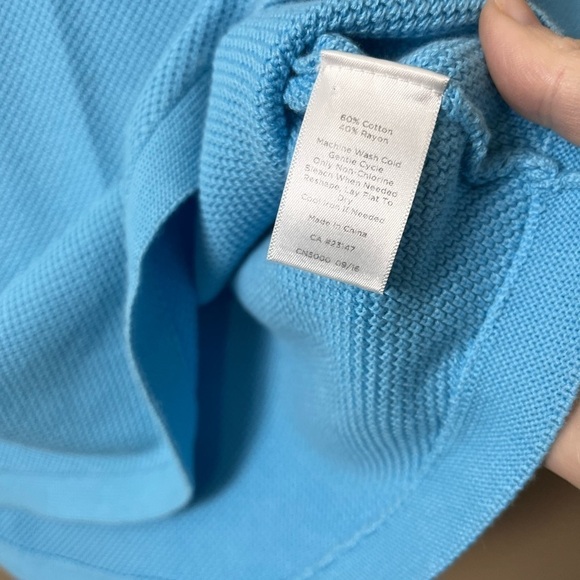 Talbots Turquoise 3/4 Sleeve Scalloped Hem Timeless Knit Pullover Size Small - Picture 7 of 8